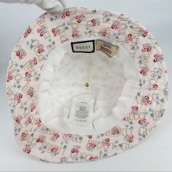 AUTH GUCCI Liberty collaboration flower print bucket hat hat canvas - Picture 3 of 9